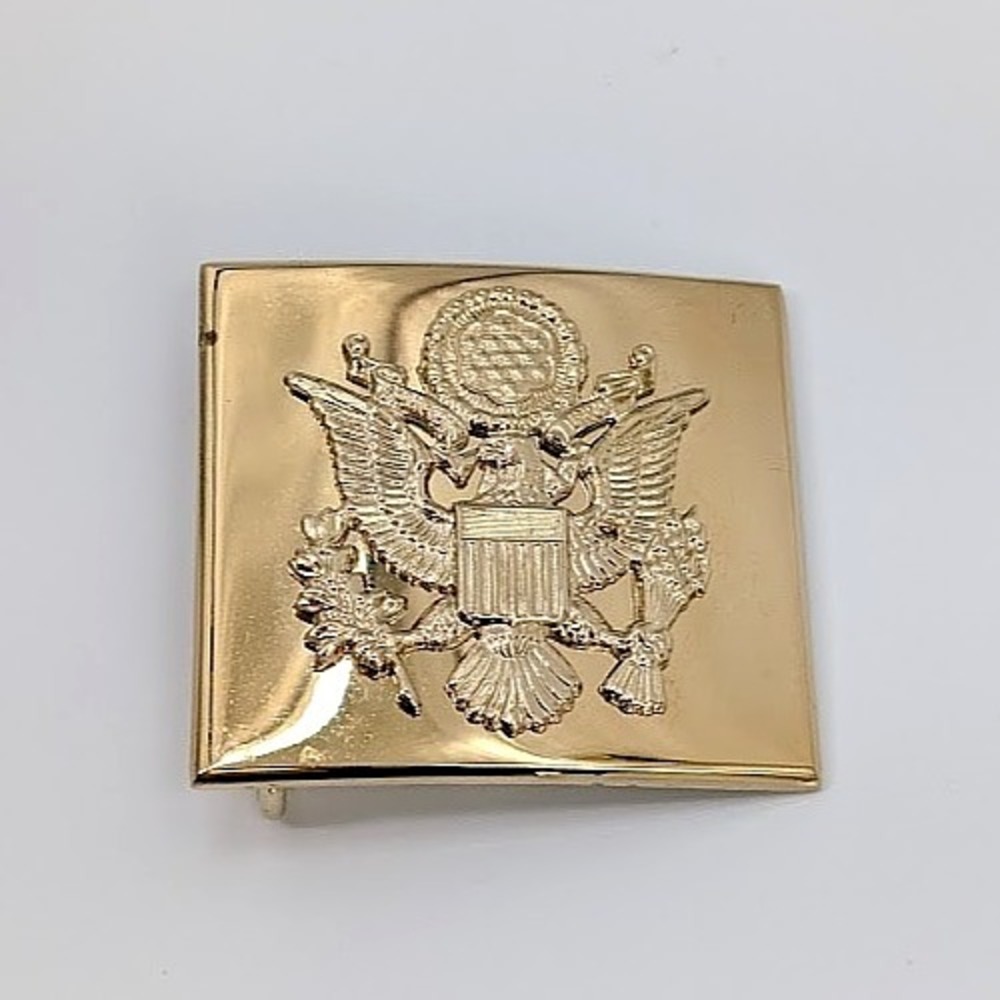 VTG Vanguard V-21 US Military Eagle Great Seal Belt Buckle Gold Tone Made in USA